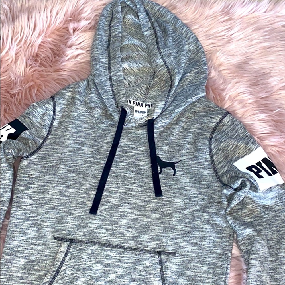 Pink gray hoodie🤍